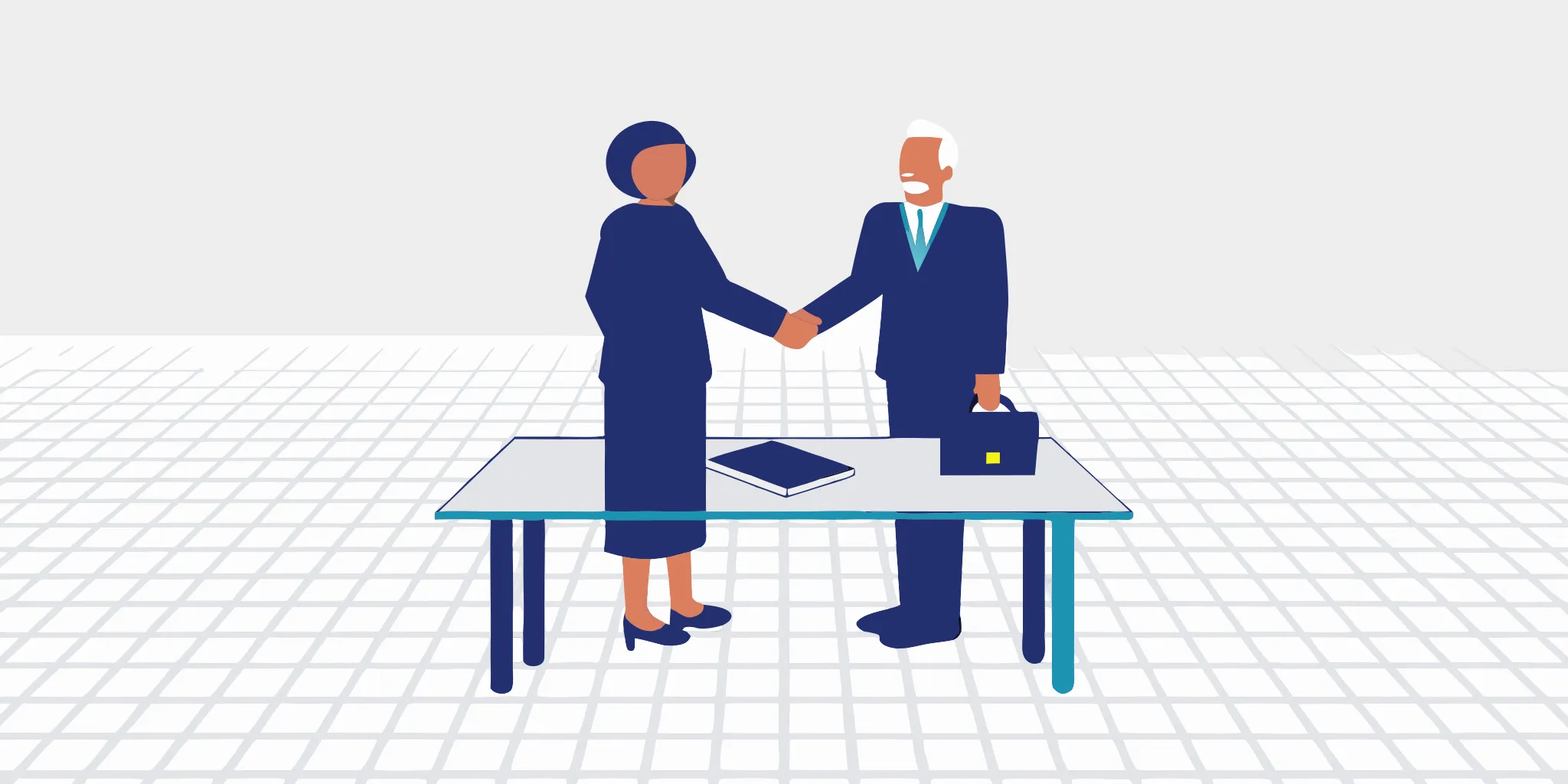 A golf cart accident lawyer in The Villages shaking hands with a client.