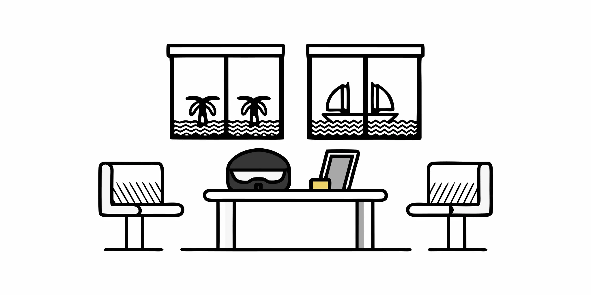 Motorcycle accident attorney's office in St. Petersburg with a helmet on the desk.