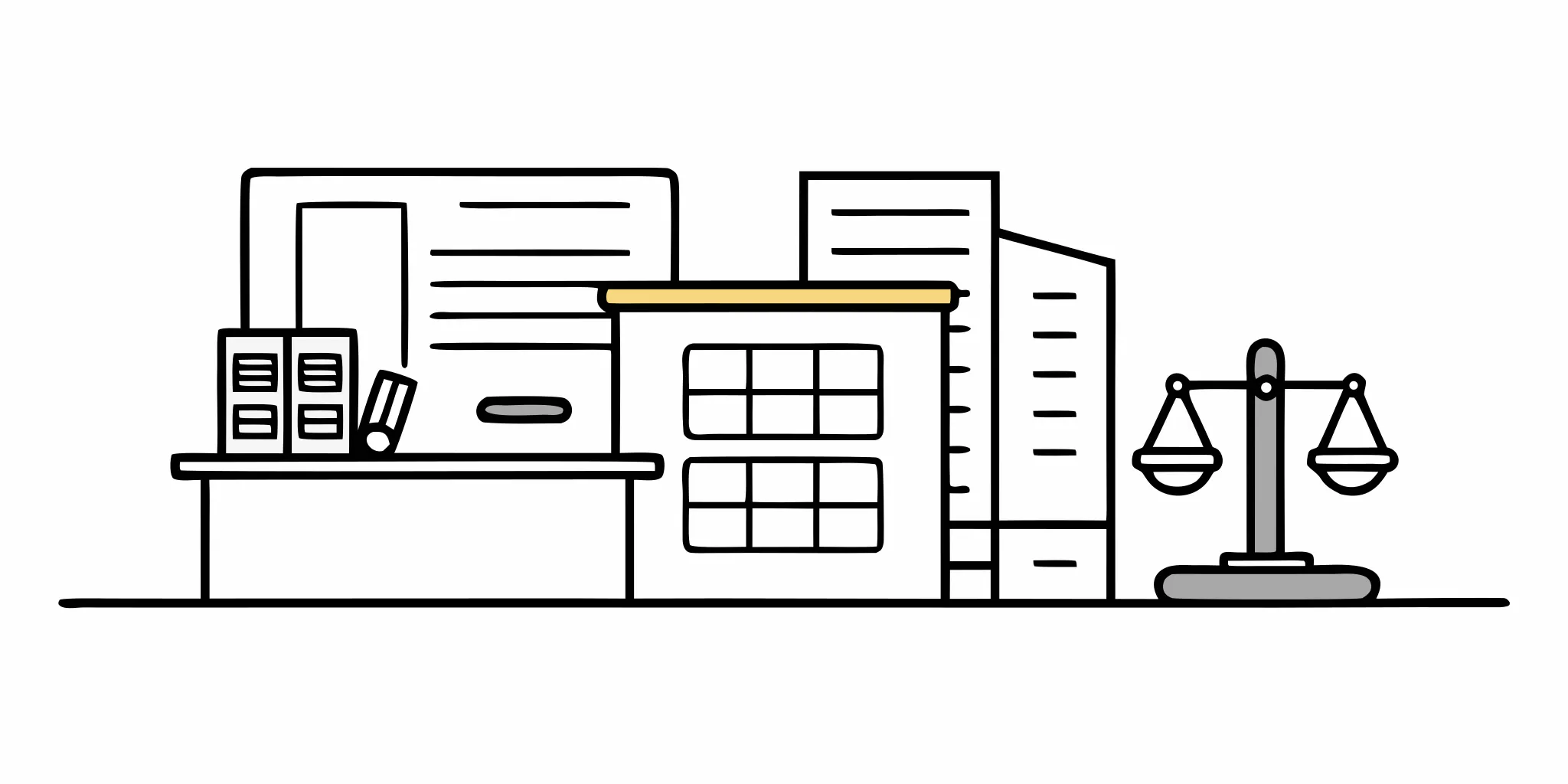 Justice scale and legal documents for finding a car accident attorney in Vero Beach.