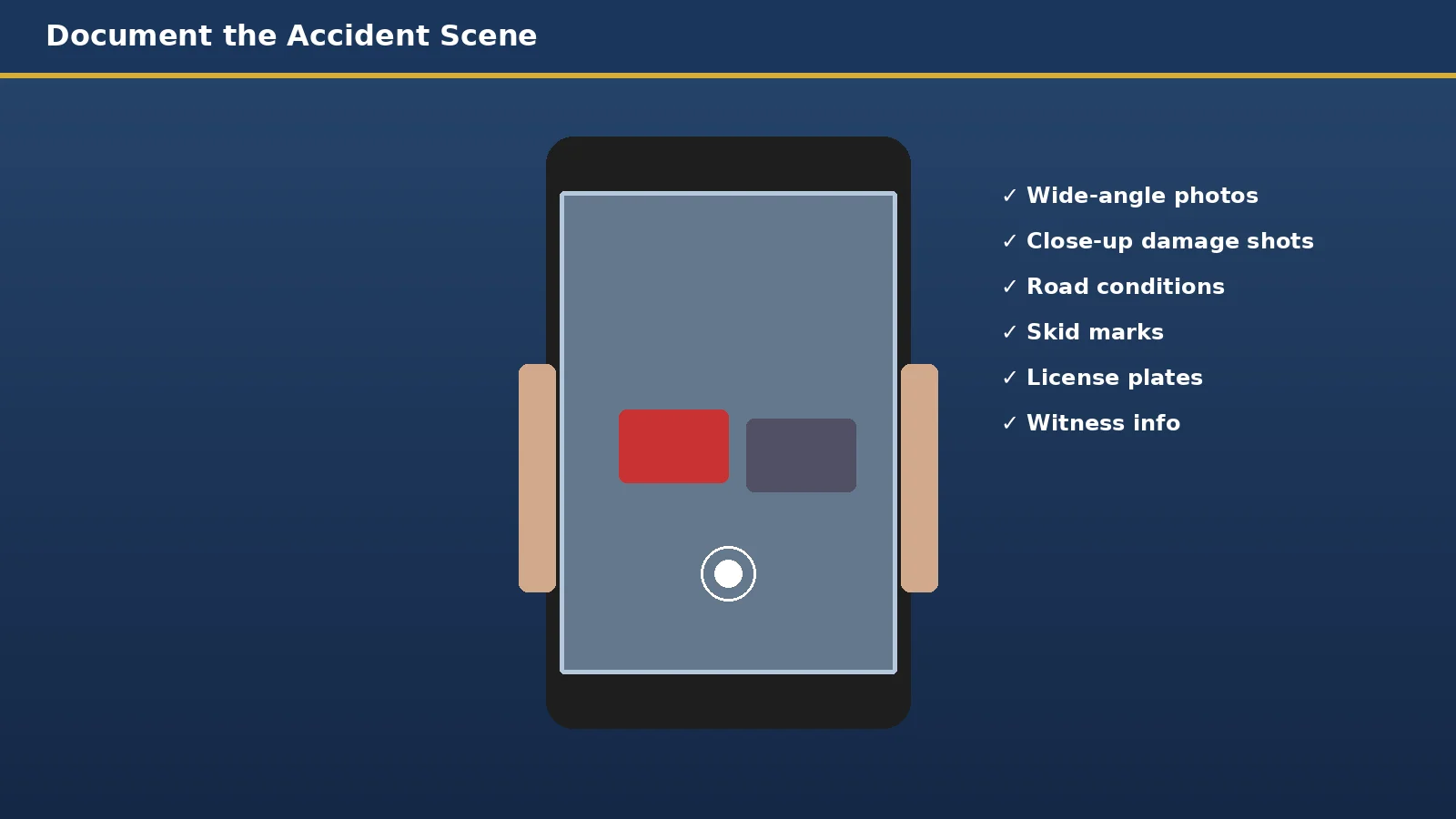 Documenting car accident damage with a phone — an essential step after a Florida car accident