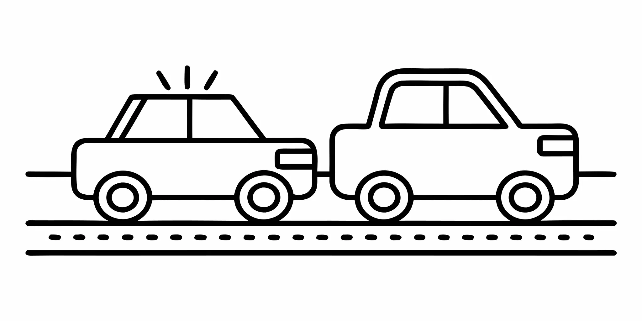 Vehicles safely pulled over after a car accident on a Florida road