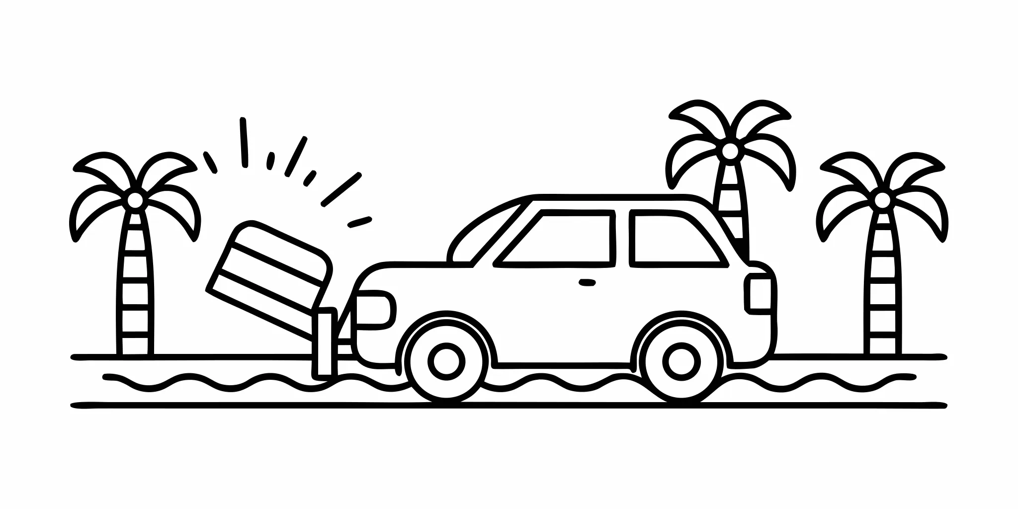 Rental car involved in a minor collision on a Florida roadway