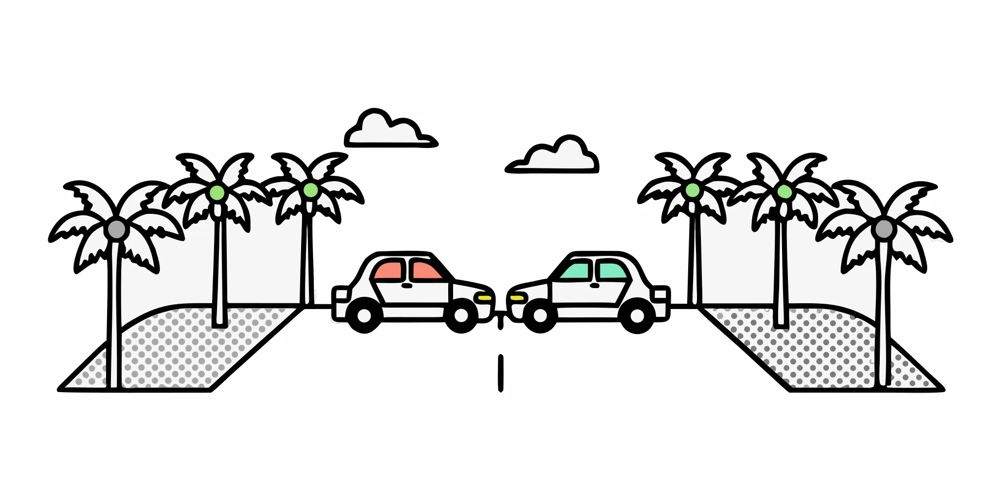 Drivers safely exchanging information after a Florida car accident